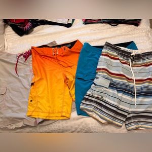 4 pair men’s board shorts size 34